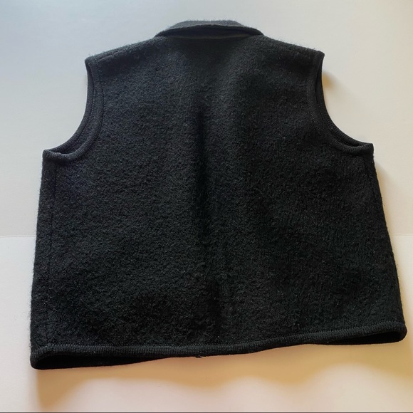 100% Wool Women's Zip Up Vest Black  | Size M/L - Picture 6 of 9